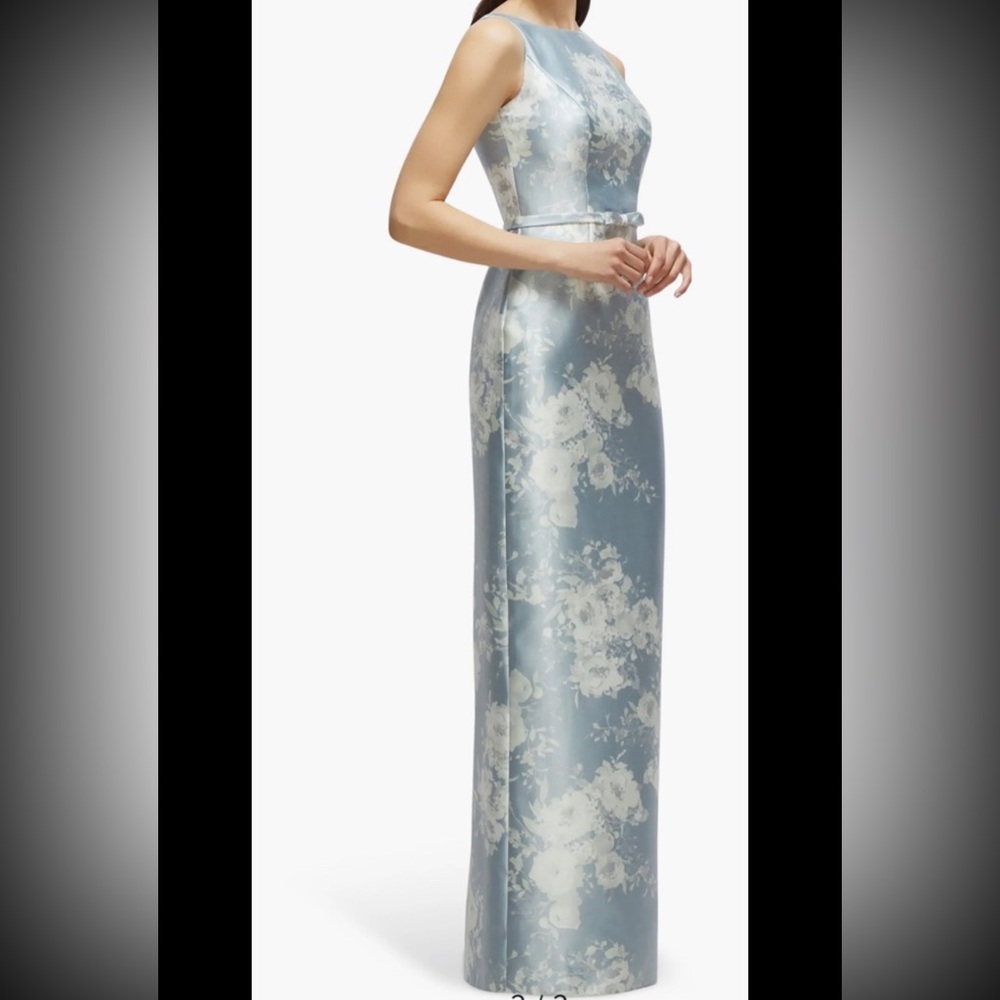 ALFRED SUNG Blue and White Floral Maxi Dress - Picture 3 of 10